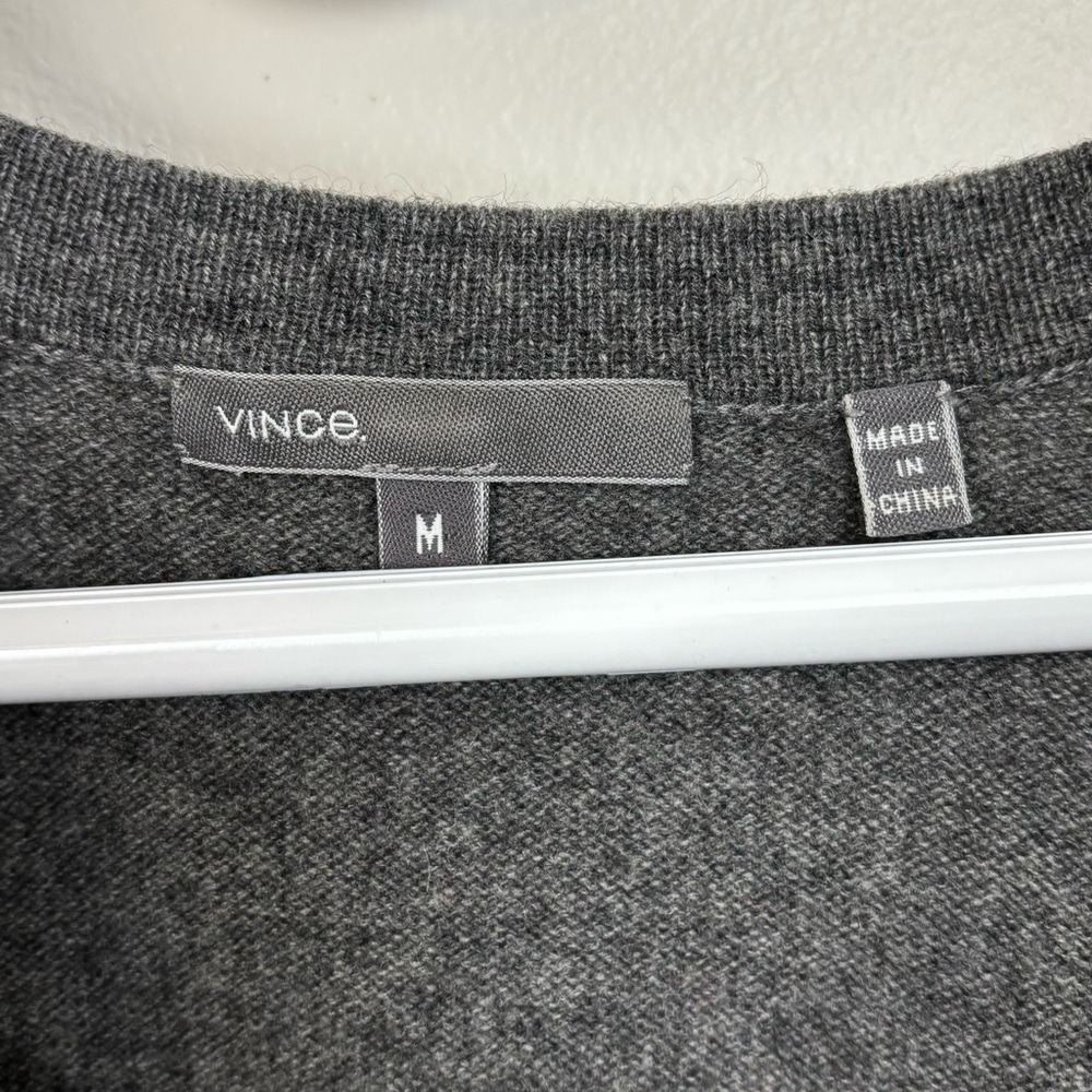 Vince Sweater Med Gray Oversized‎ Weekend V-Neck Long Sleeve Tunic - Picture 6 of 7